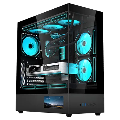 SOEYI CH9L Black Gaming Computer Case  With LCD Display