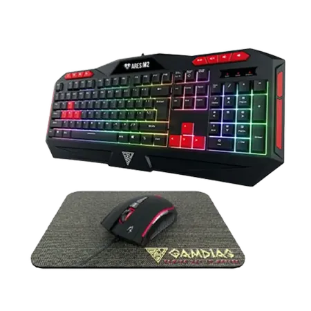 GAMDIAS ARES M2 KEYBOARD + ZEUS E2 MOUSE + MOUSE MAT 3 IN 1 GAMING COMBO