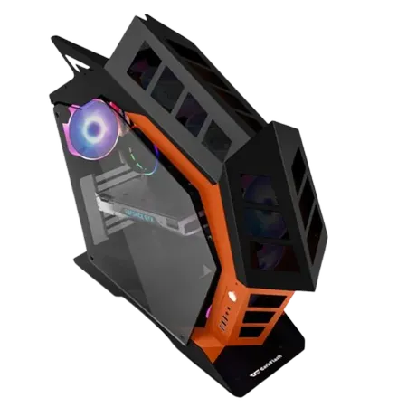 darkFlash Knight-K1 ATX PC Case (Orange-Black)
