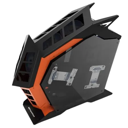 darkFlash Knight-K1 ATX PC Case (Orange-Black) preview image 3